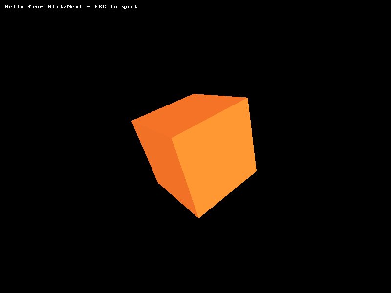An orange cube rotating on a black background